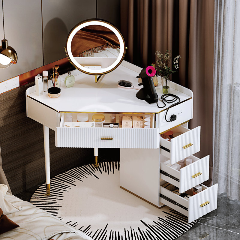 Corner mirrored dressing table cheap